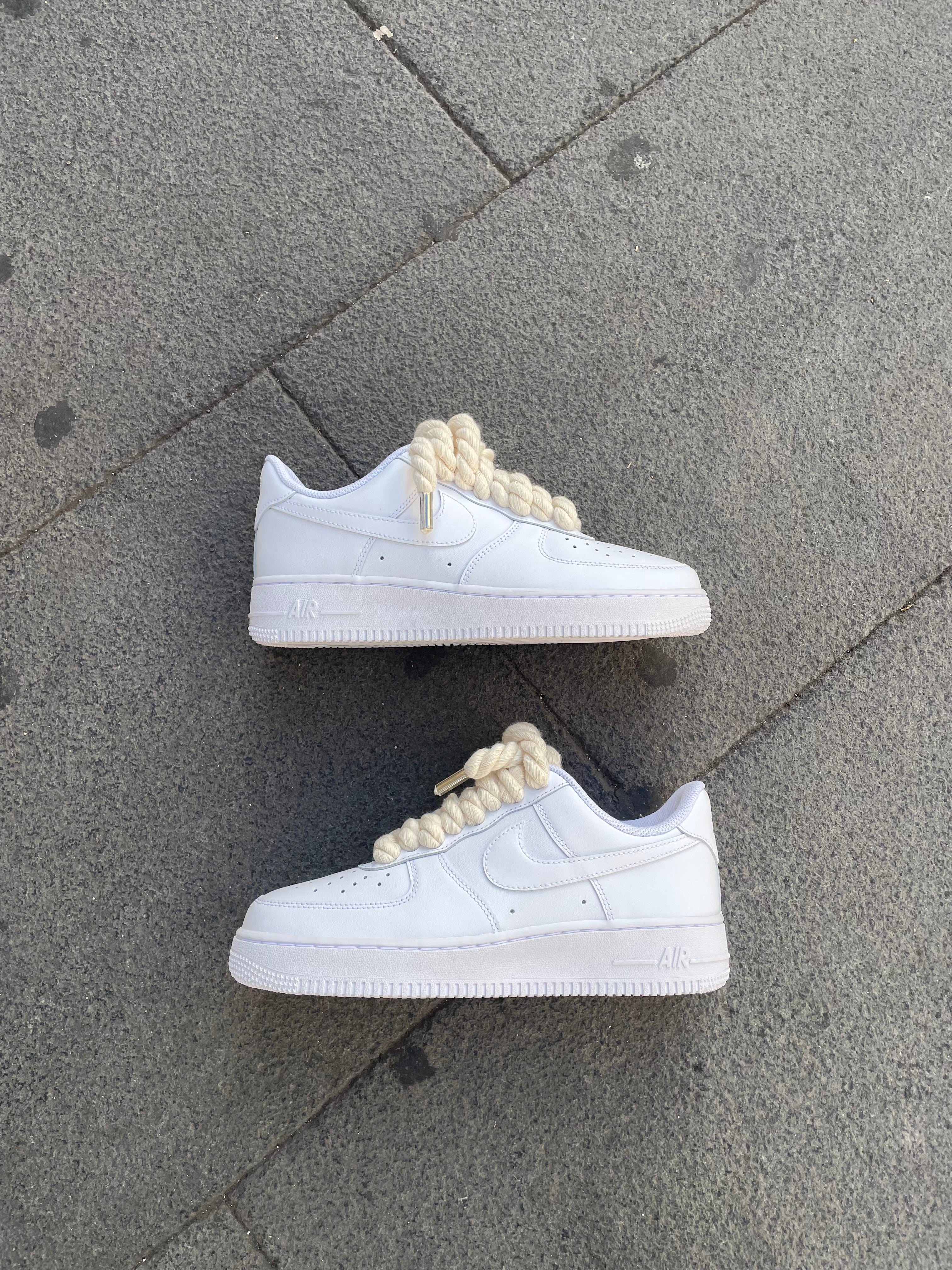Air Force 1 Rope Laces Beige Adulto e Bambino
