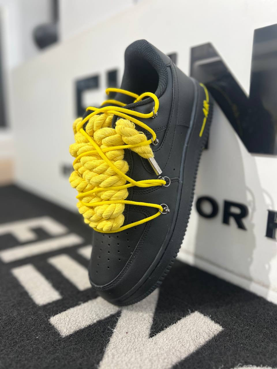 Air Force 1 Rope Laces Black Gold