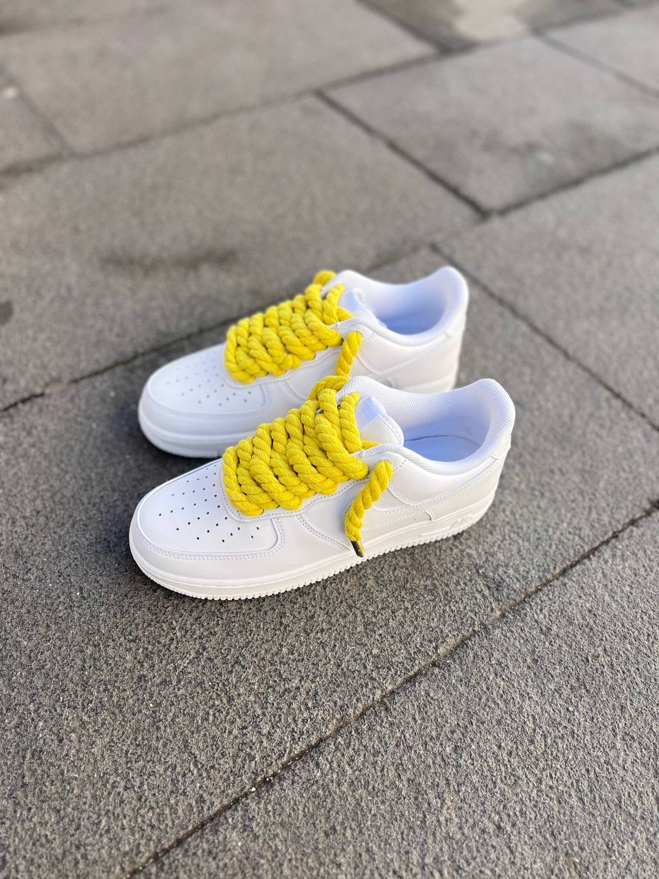Air Force 1 White Rope Laces Lemon