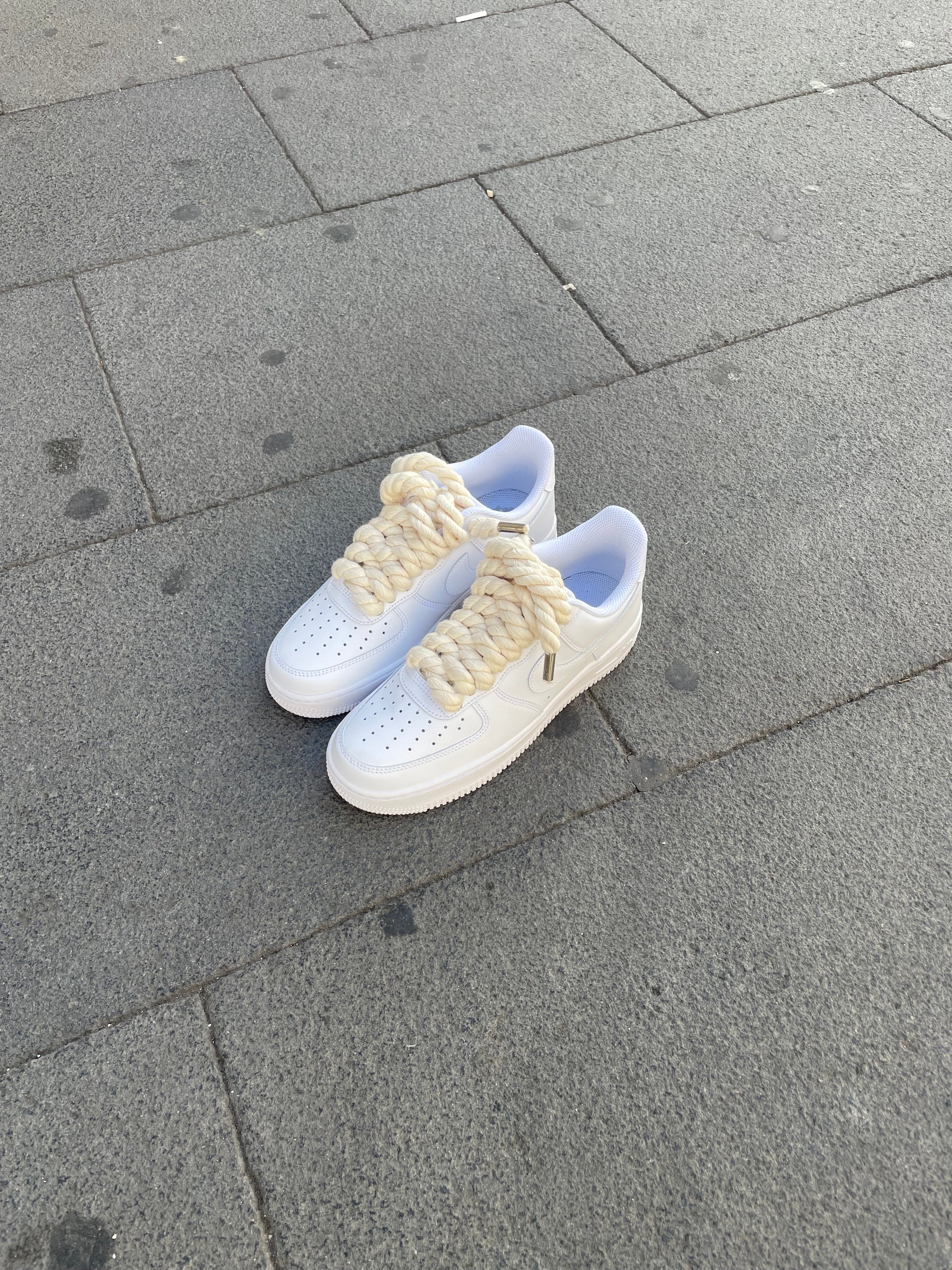 Air Force 1 Rope Laces Beige Adulto e Bambino