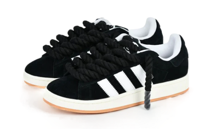 Adidas Campus 00s Kids Core Black Rope Laces