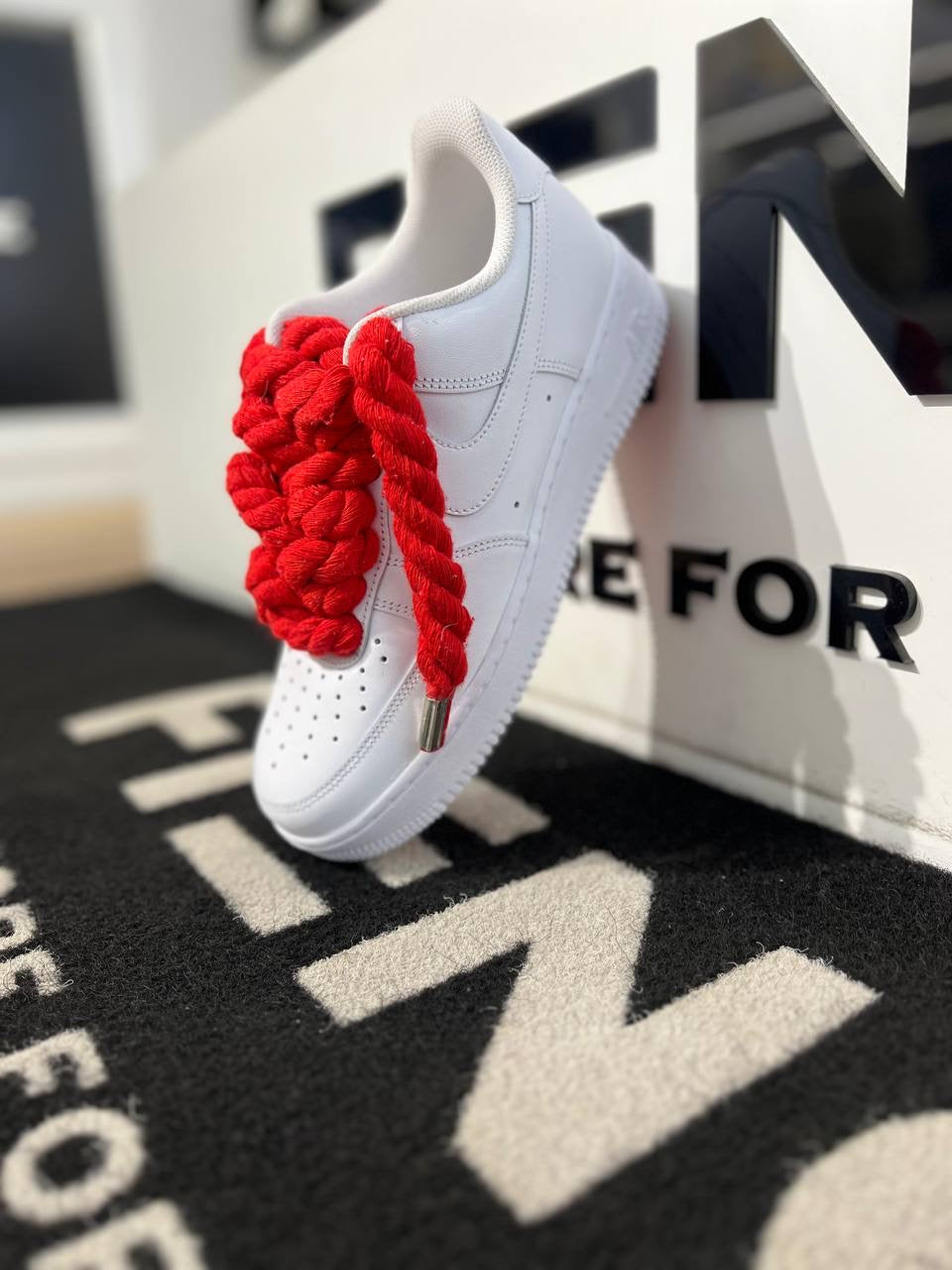 Air Force 1 “Rope Laces Red Sole Red”