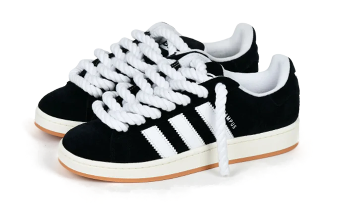 Adidas Campus 00s Core black Rope Laces