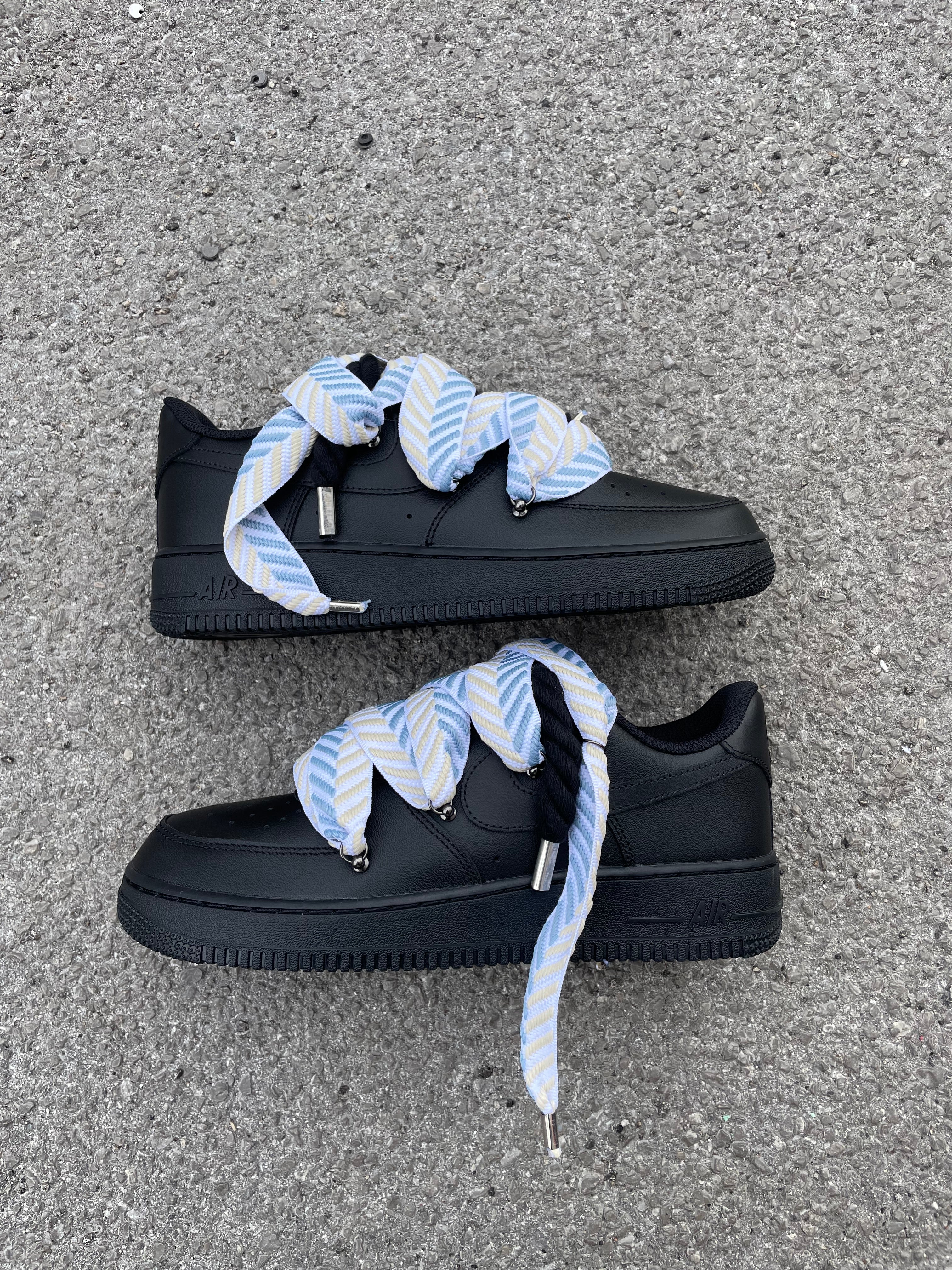 Air Force 1 Black Rope Laces Laccio Mood Azzurro/Giallo