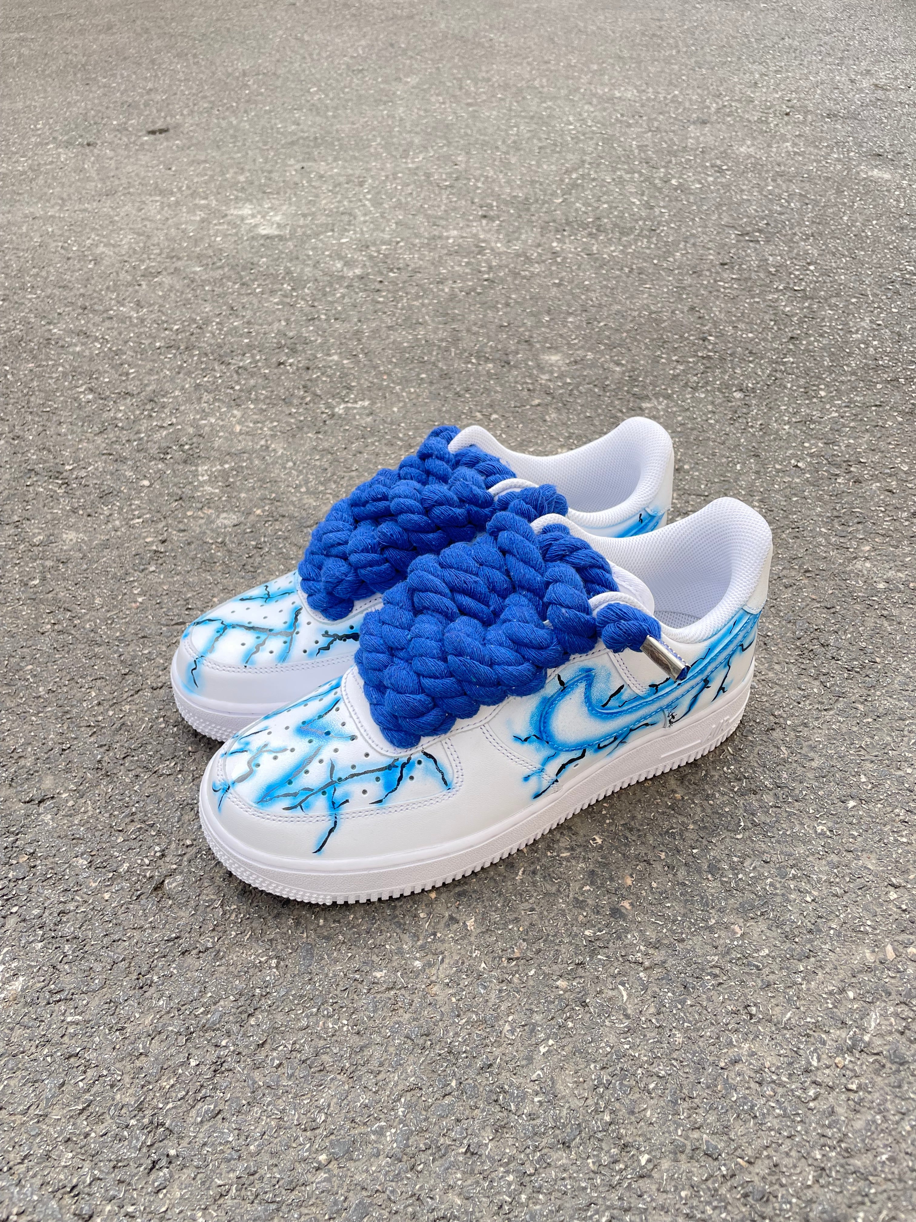 Air force 1 Rope Laces Fulmine Blu