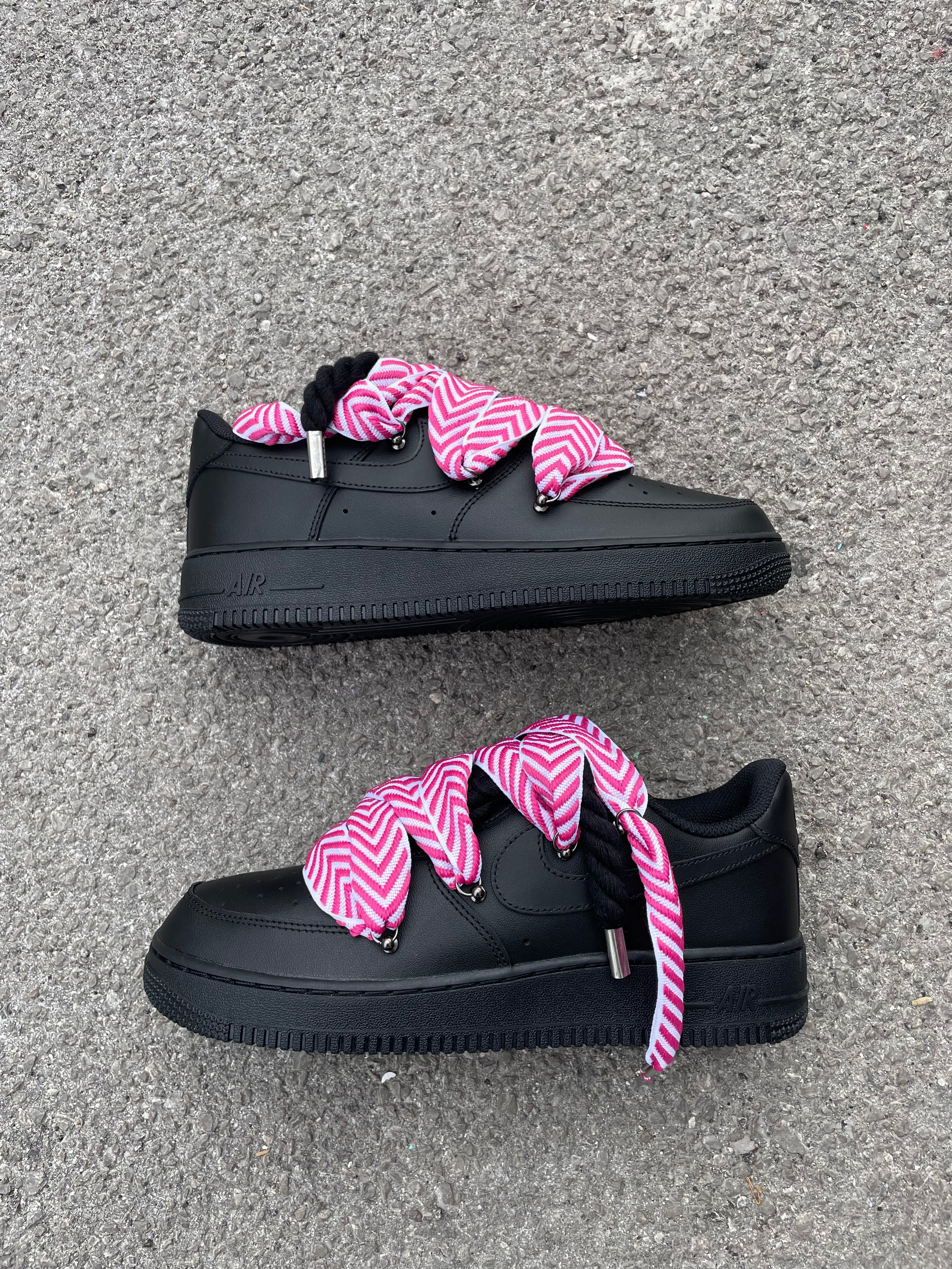 Air Force 1 Black Rope Laces Laccio Mood Rosa