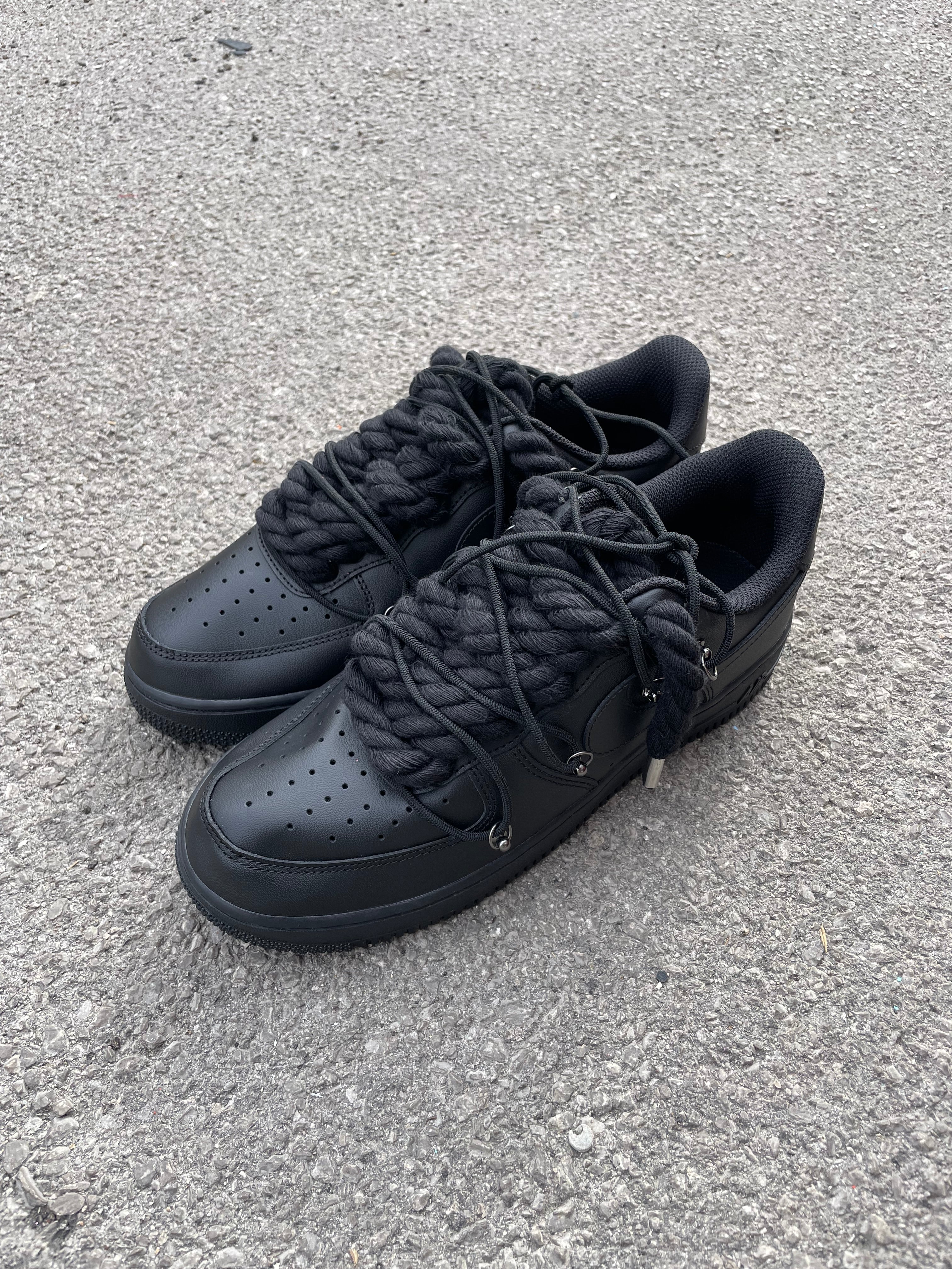 Air Force 1 Rope Laces Corda Nera Laccio Nero