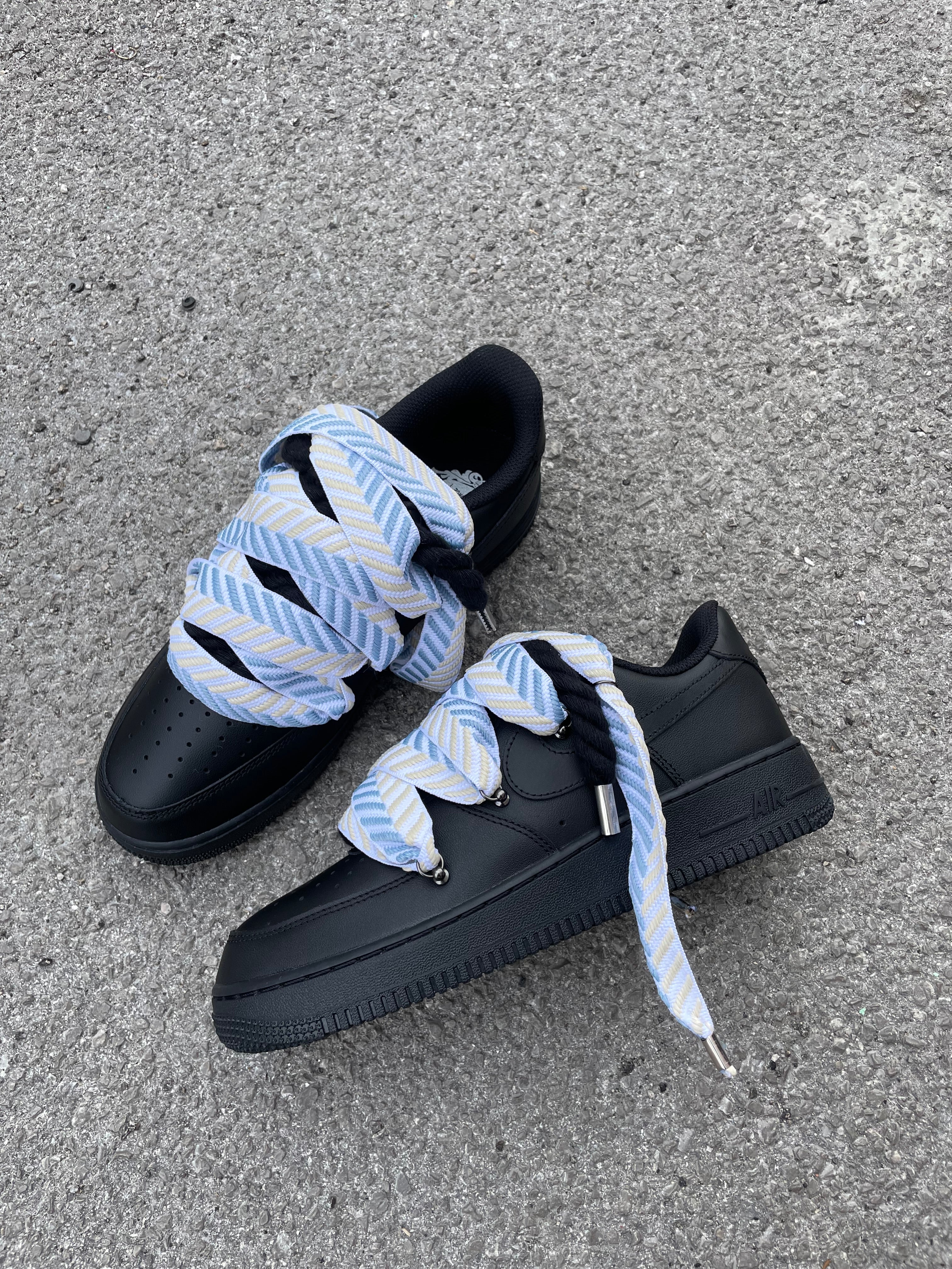 Air Force 1 Black Rope Laces Laccio Mood Azzurro/Giallo