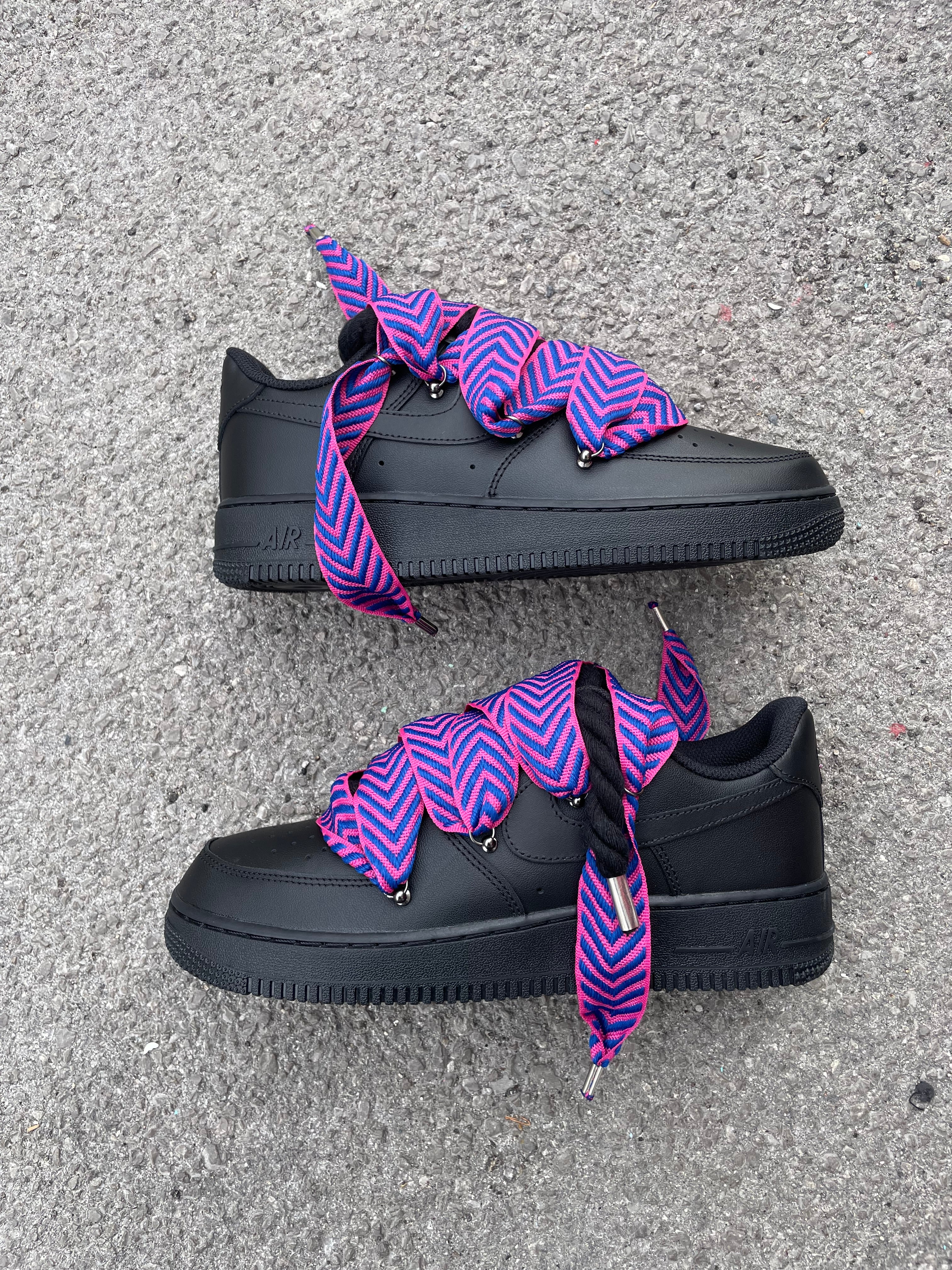 Air Force 1 Black Rope Laces Laccio Mood Viola