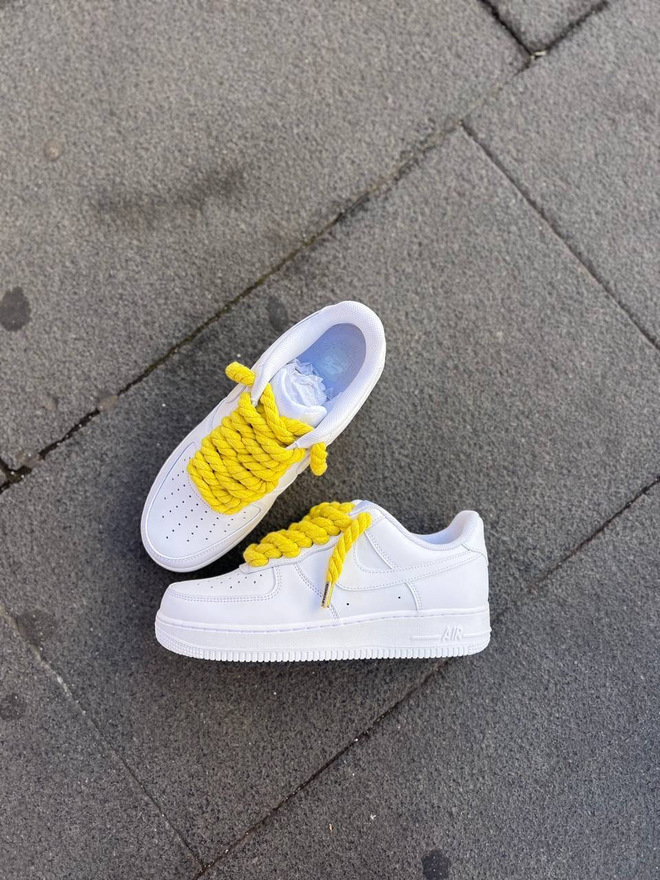 Air Force 1 White Rope Laces Lemon