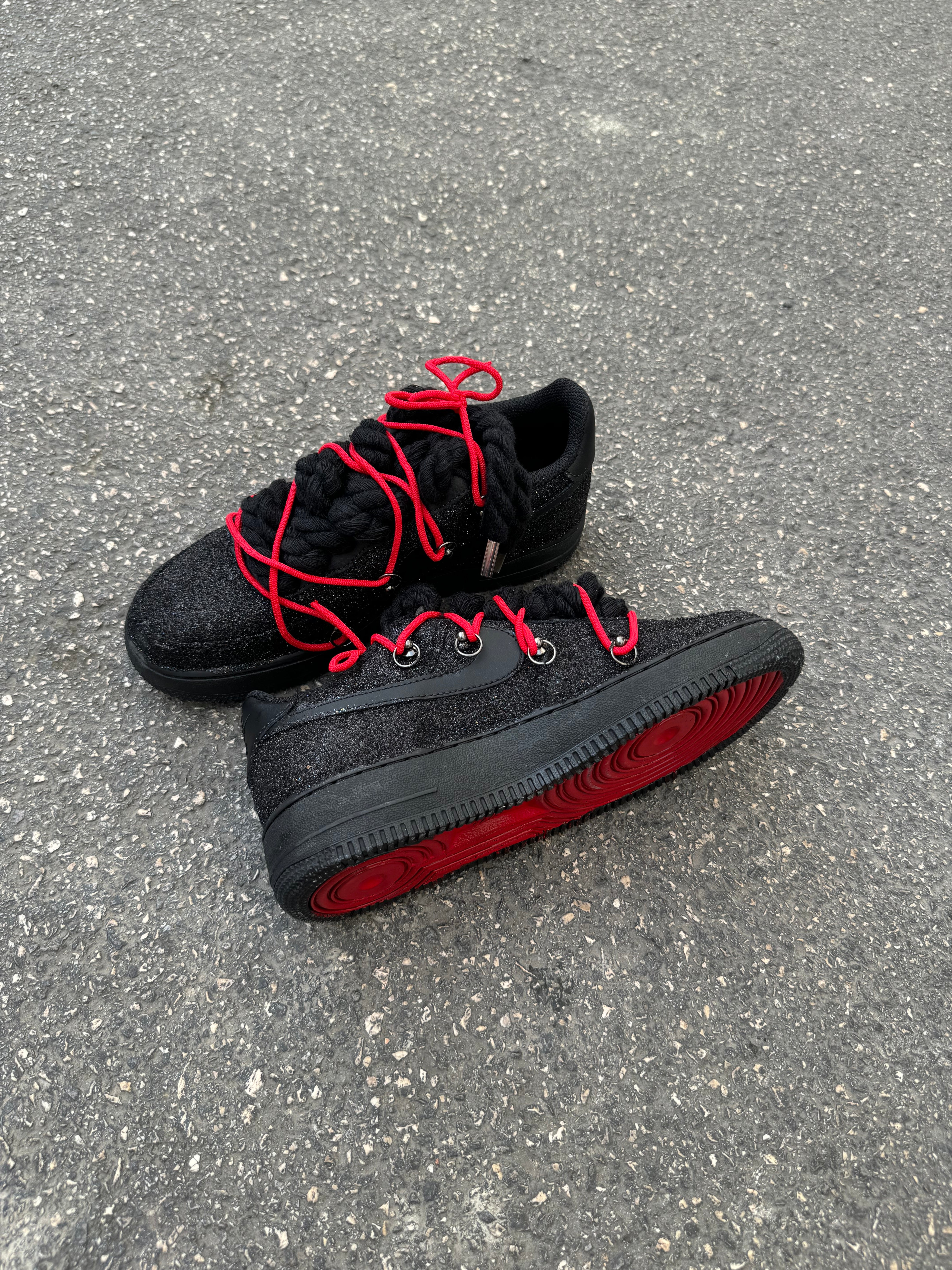 Air Force 1 Rope Laces Glitter Doppio Laccio Rosso