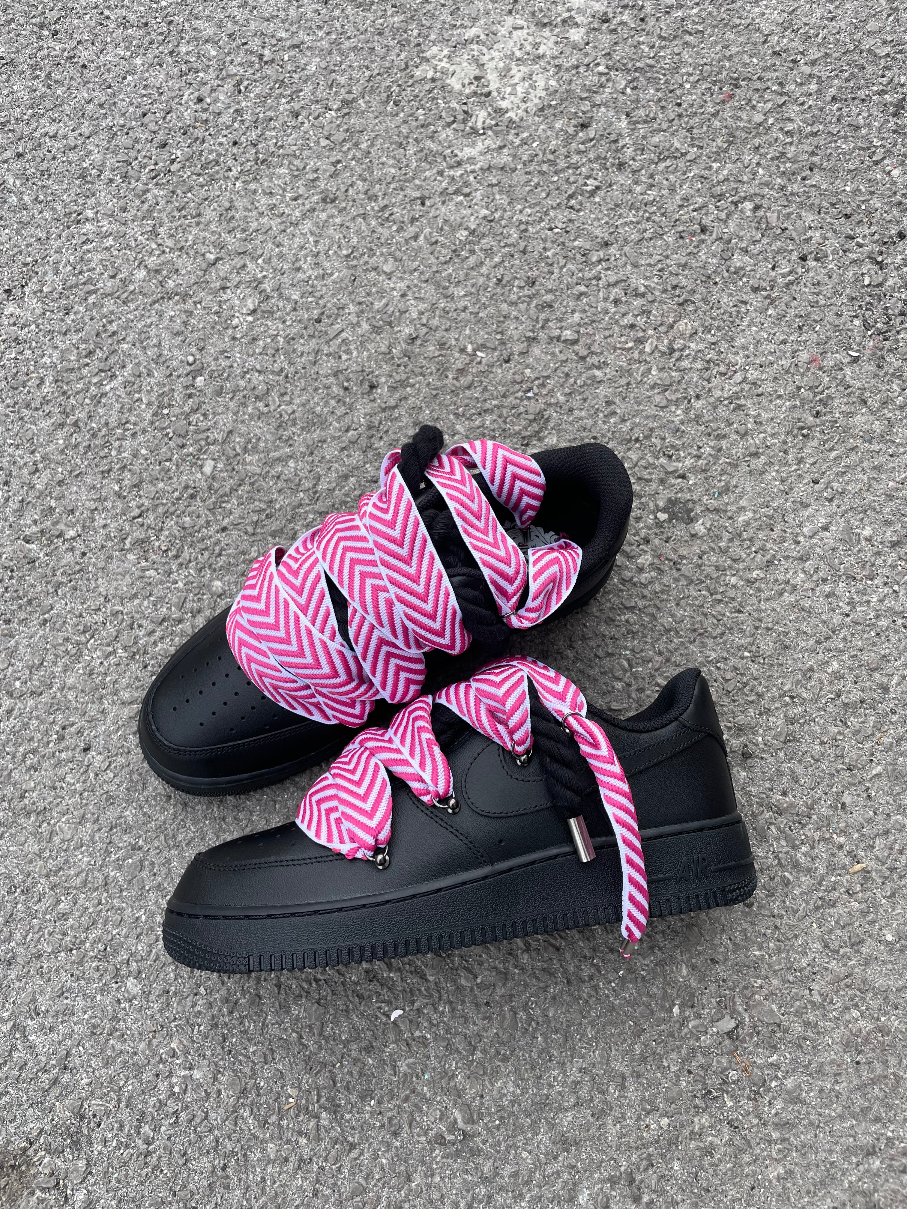 Air Force 1 Black Rope Laces Laccio Mood Rosa