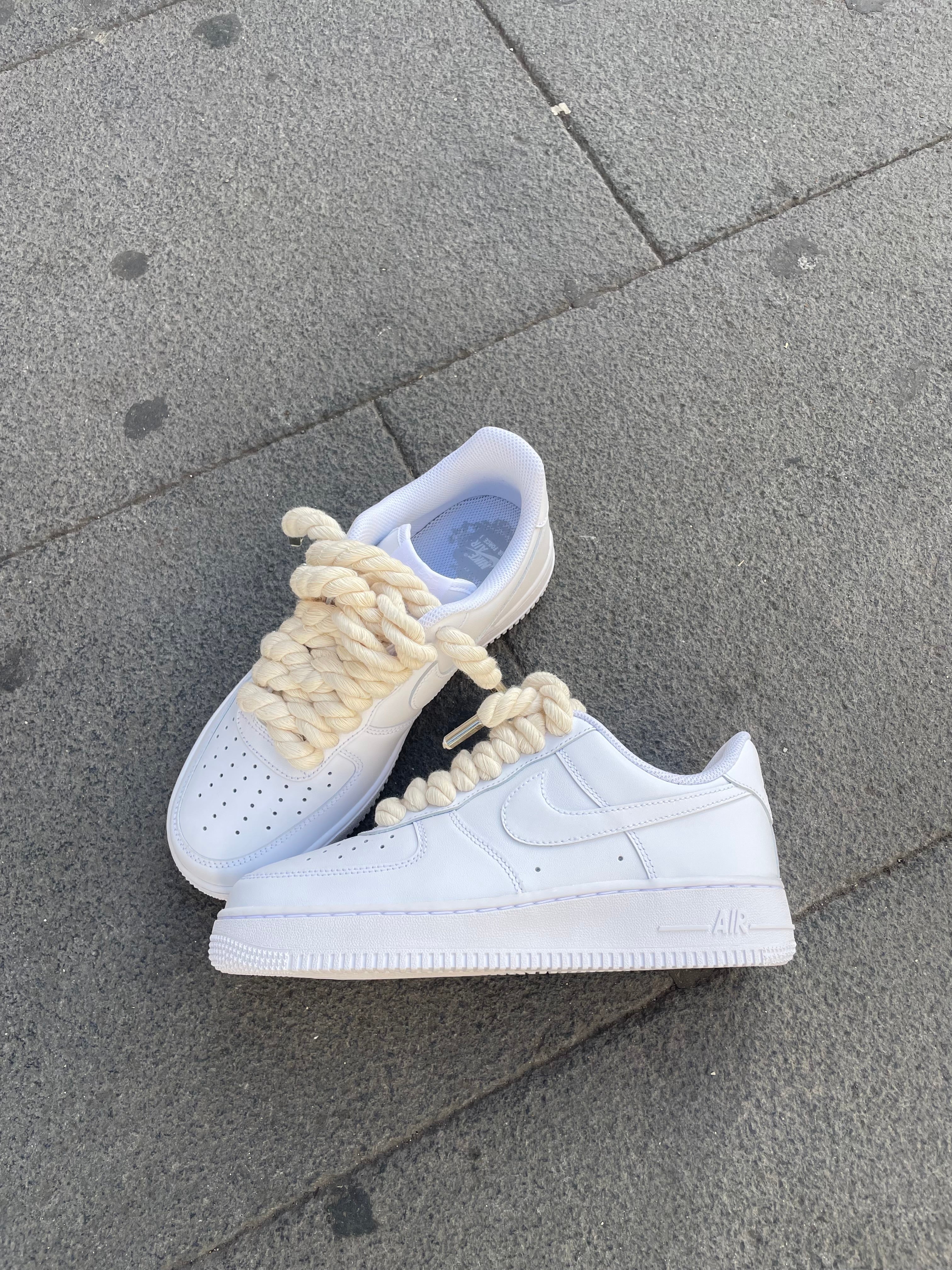 Air Force 1 Rope Laces Beige Adulto e Bambino