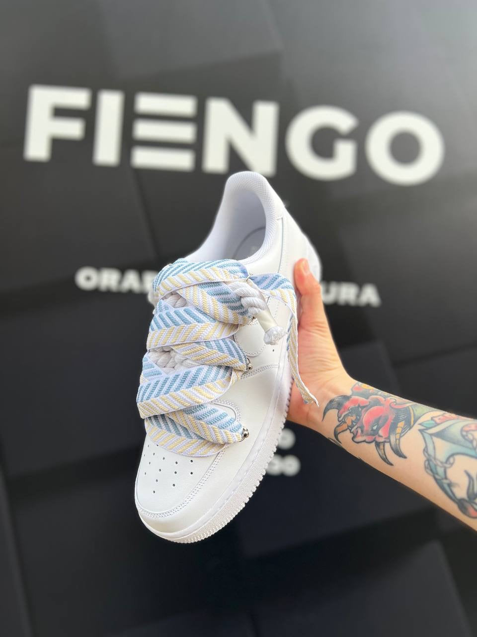 Air force 1 Rope Laces Laccio Mood Azzurro/Giallo