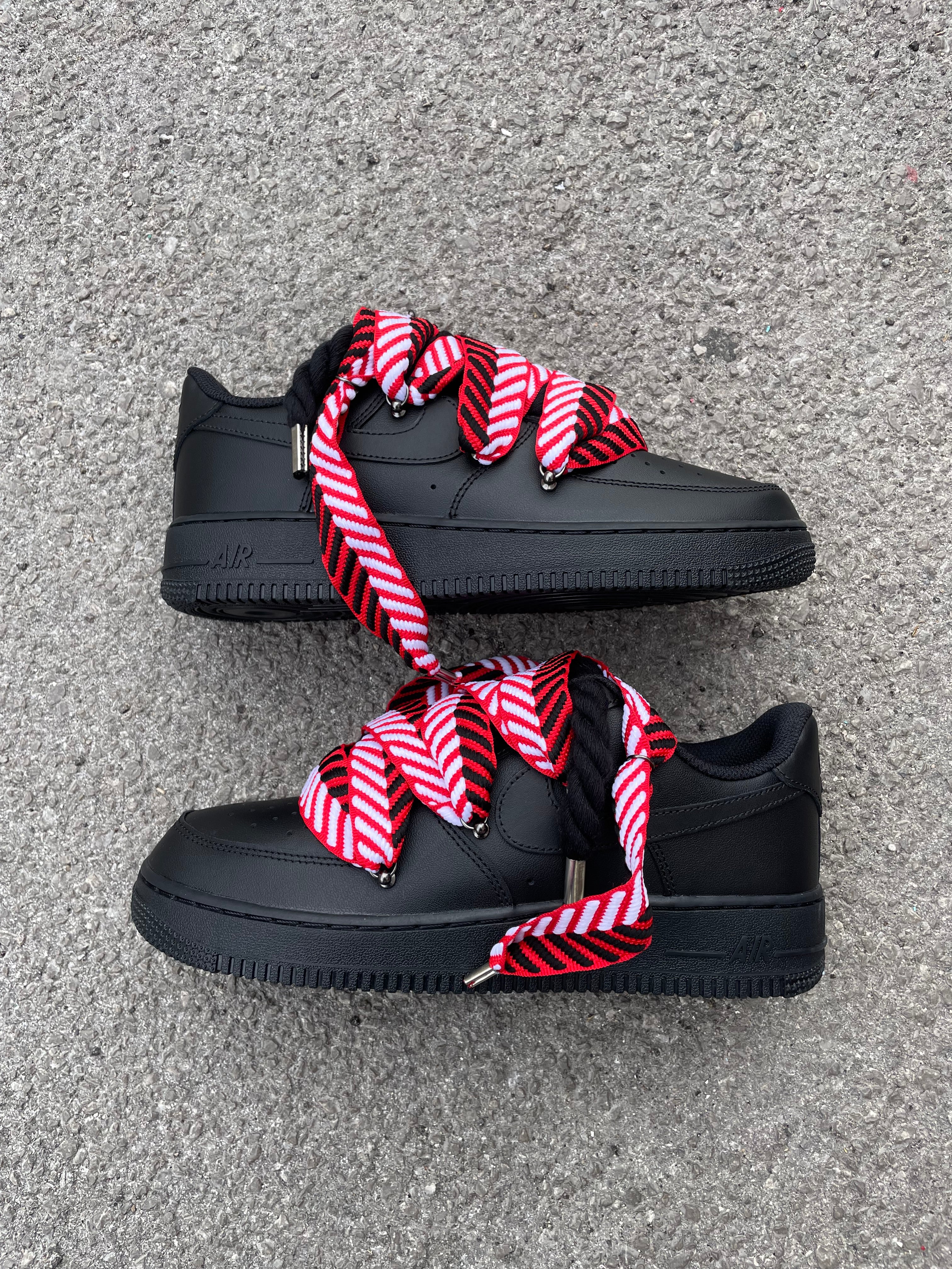 Air Force 1 Black “Rope Laces Lanvin Red”