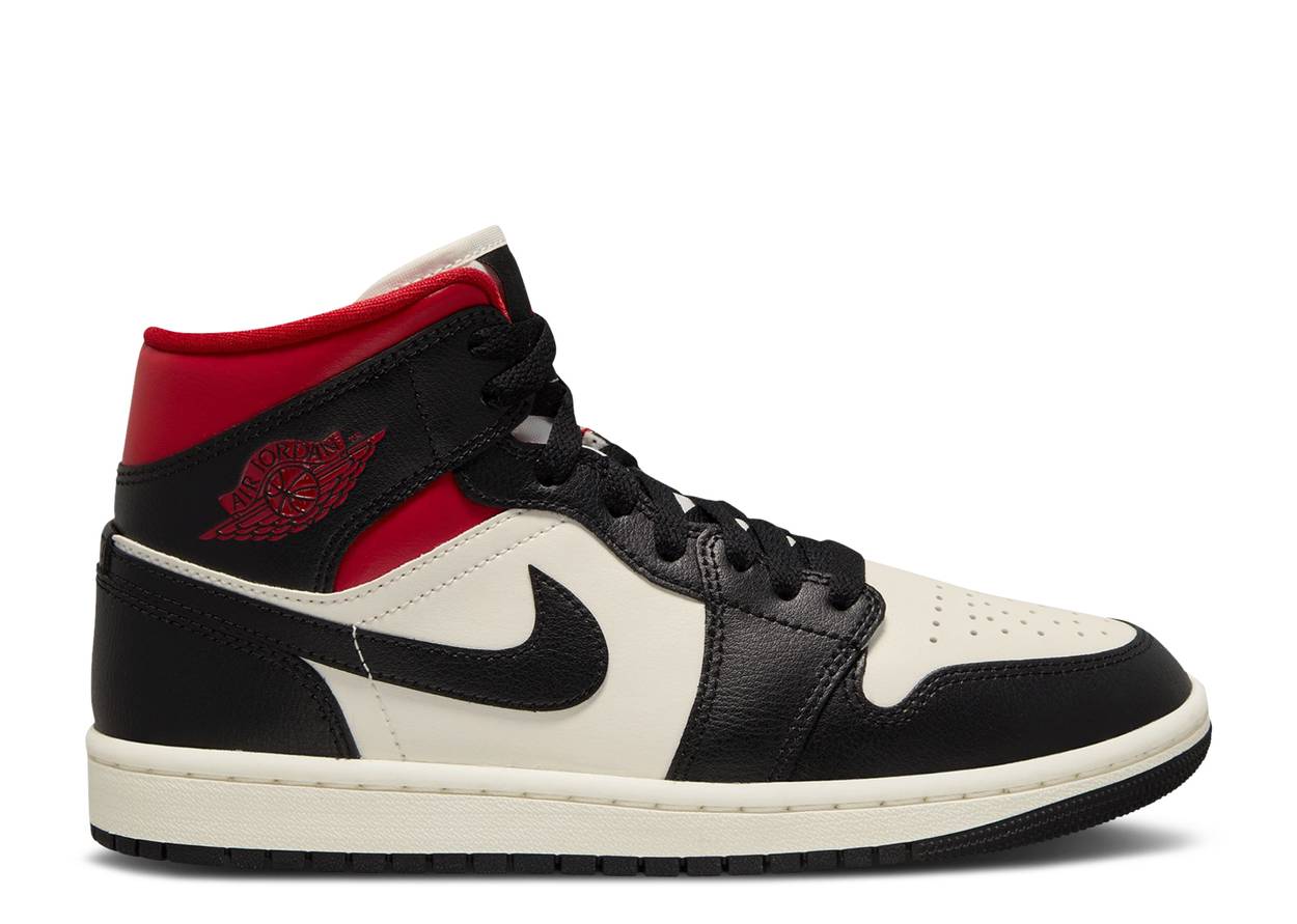 Wmns Air Jordan 1 Mid “Black Sail Gym Red”