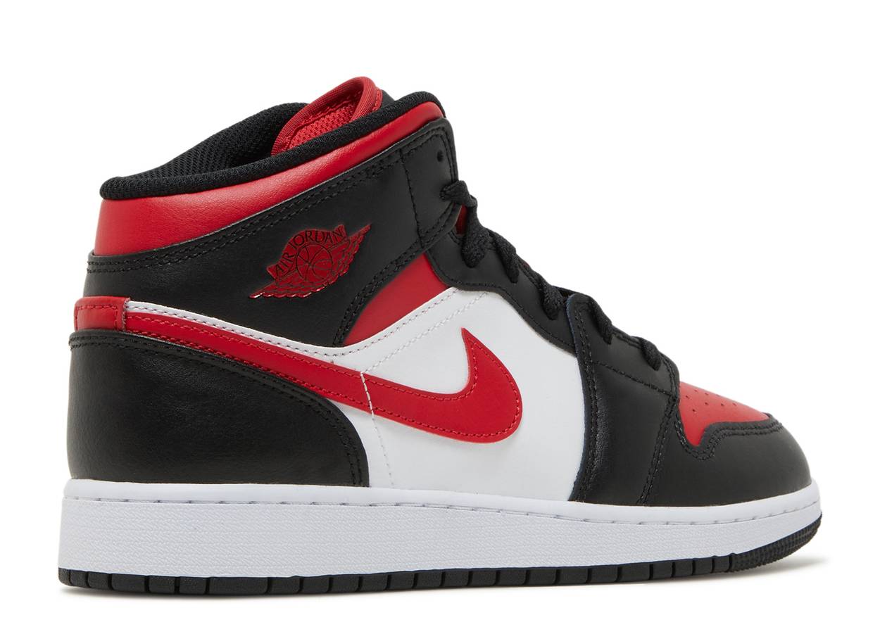 Air Jordan 1 Mid GS Black Fire Red